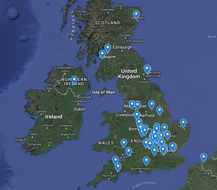 Locations of Environmentally Sound clients throughout the world